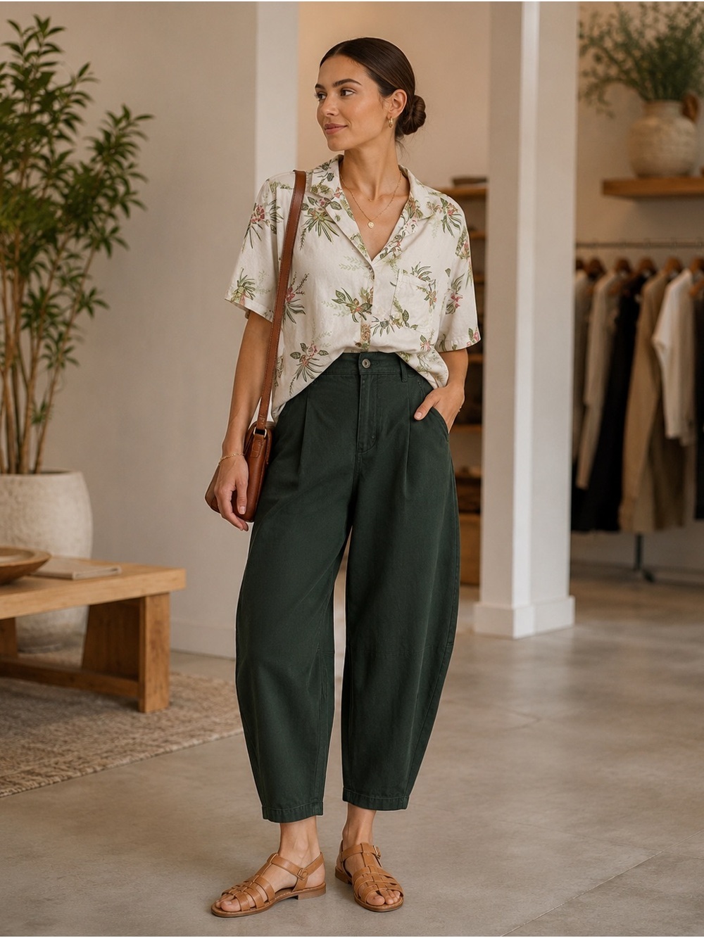Vans Floral Tropical Camp Shirt Cream Botanical Coastal Women’s S